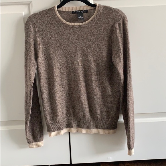 emma sofia Sweaters - Emma Sofia brown and cream cashmere sweater crewneck